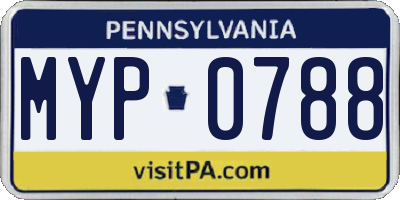 PA license plate MYP0788