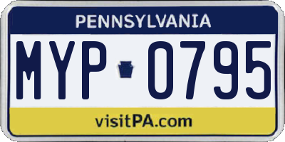 PA license plate MYP0795
