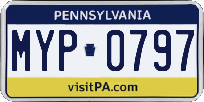PA license plate MYP0797
