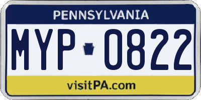 PA license plate MYP0822
