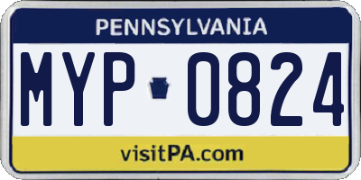 PA license plate MYP0824