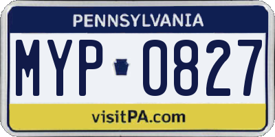 PA license plate MYP0827