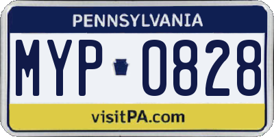 PA license plate MYP0828