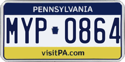 PA license plate MYP0864