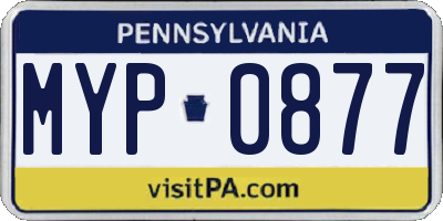 PA license plate MYP0877