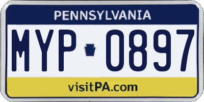 PA license plate MYP0897