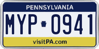 PA license plate MYP0941