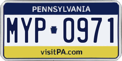 PA license plate MYP0971