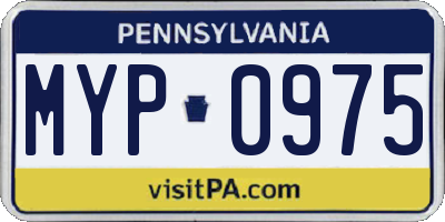 PA license plate MYP0975