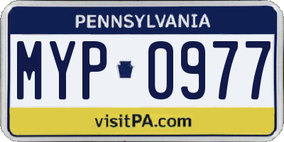 PA license plate MYP0977