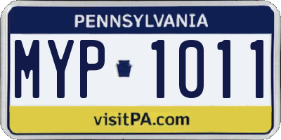 PA license plate MYP1011