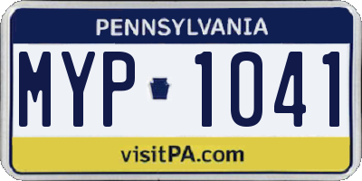 PA license plate MYP1041