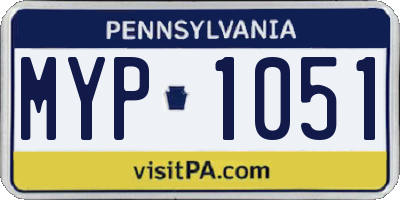 PA license plate MYP1051