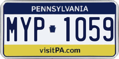 PA license plate MYP1059