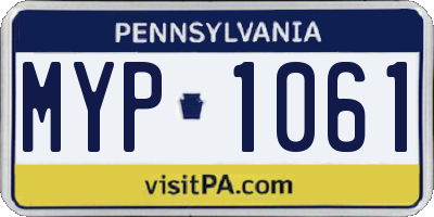 PA license plate MYP1061