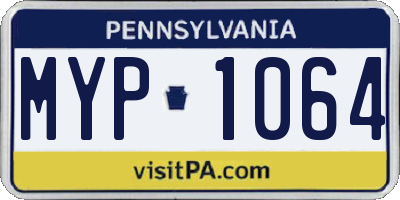 PA license plate MYP1064