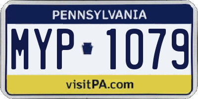 PA license plate MYP1079