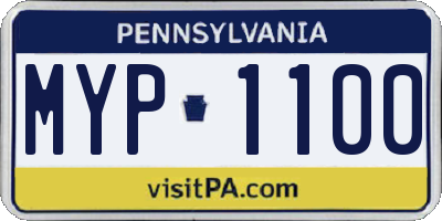 PA license plate MYP1100