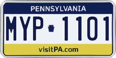 PA license plate MYP1101