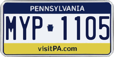 PA license plate MYP1105