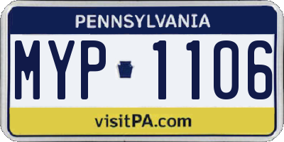 PA license plate MYP1106