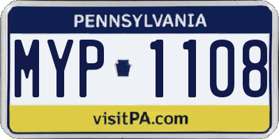 PA license plate MYP1108