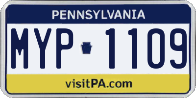 PA license plate MYP1109