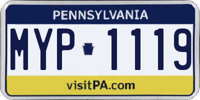 PA license plate MYP1119