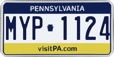 PA license plate MYP1124