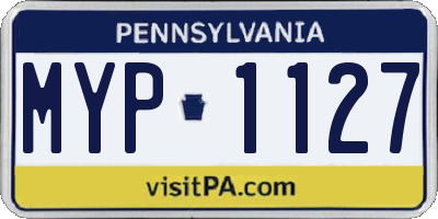 PA license plate MYP1127