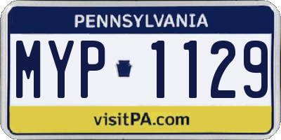 PA license plate MYP1129