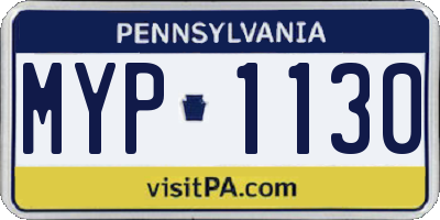 PA license plate MYP1130