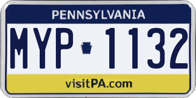 PA license plate MYP1132