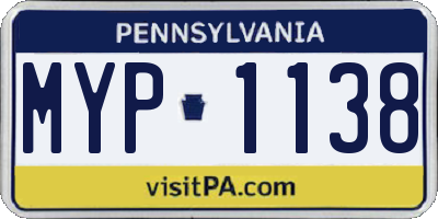 PA license plate MYP1138