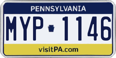 PA license plate MYP1146