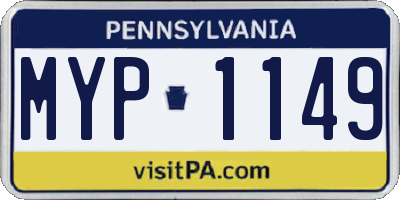 PA license plate MYP1149
