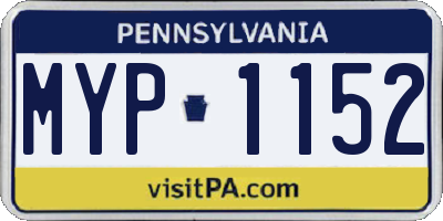 PA license plate MYP1152