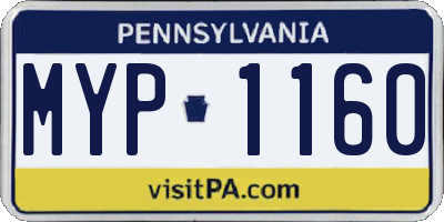 PA license plate MYP1160