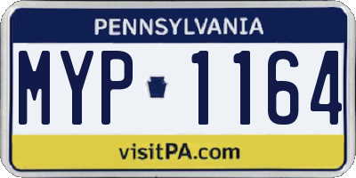 PA license plate MYP1164