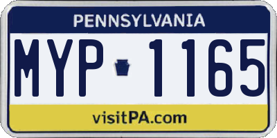 PA license plate MYP1165