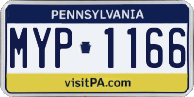 PA license plate MYP1166
