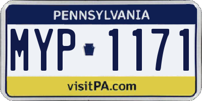 PA license plate MYP1171