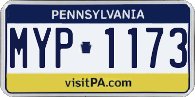 PA license plate MYP1173