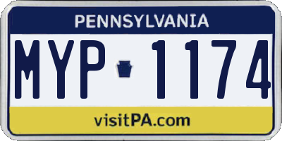 PA license plate MYP1174