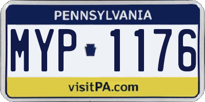 PA license plate MYP1176