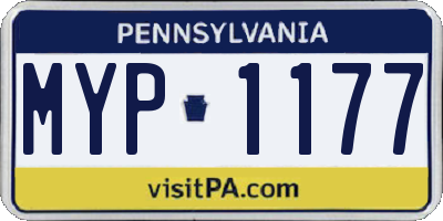 PA license plate MYP1177