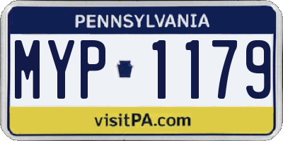 PA license plate MYP1179