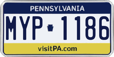 PA license plate MYP1186