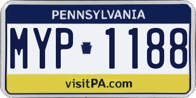 PA license plate MYP1188