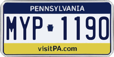 PA license plate MYP1190